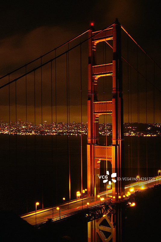 夜幕下的金门大桥图片素材