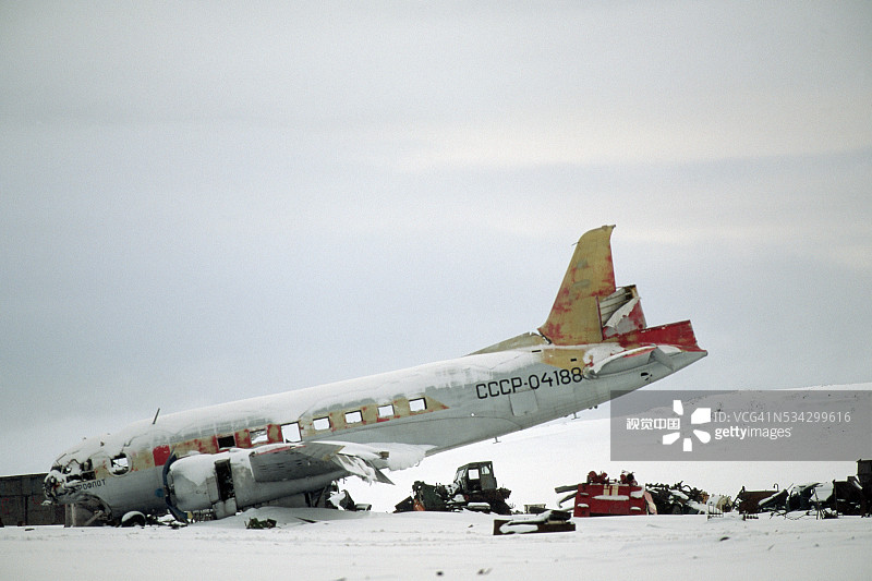 克伦克尔气象站的飞机残骸图片素材