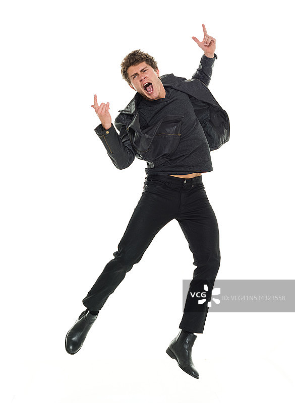 欢呼的兴奋休闲男人图片素材