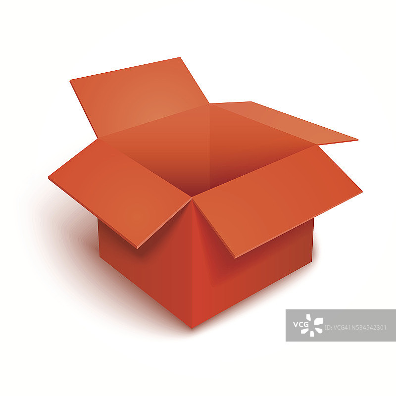 3D矢量打开的红色礼品盒图片素材