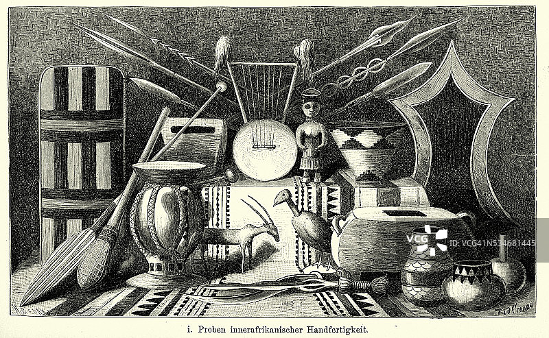 19世纪非洲艺术工艺品图片素材