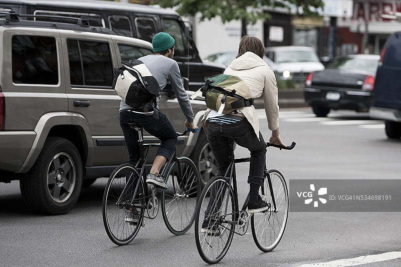 纽约市的自行车信使图片素材