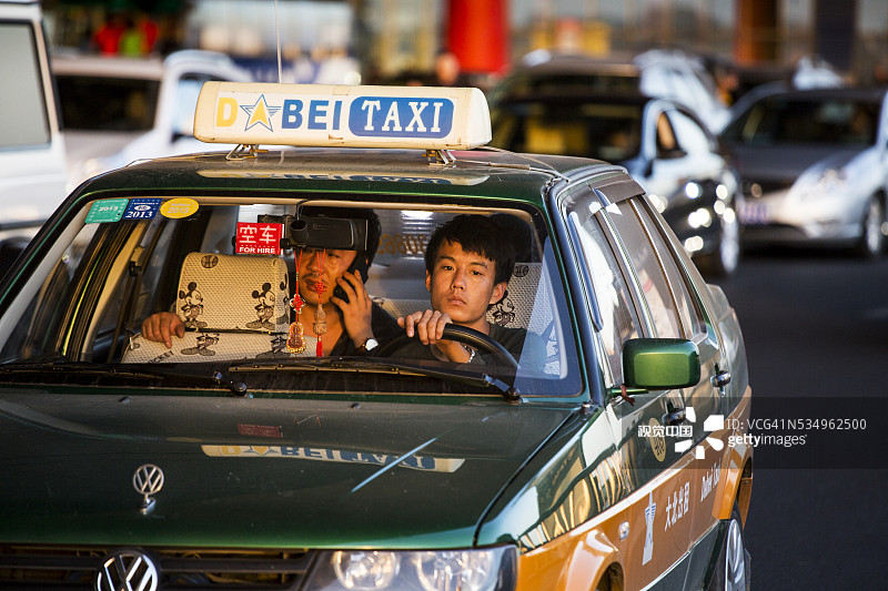 出租车司机，中国北京图片素材
