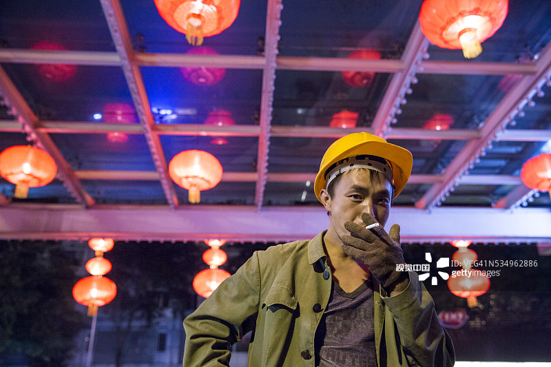 中国重庆的建筑工人图片素材
