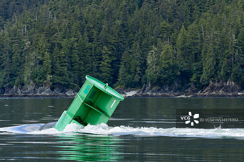 阿拉斯加激流中的浮标图片素材