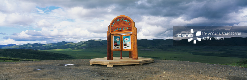 北极圈边界标志图片素材