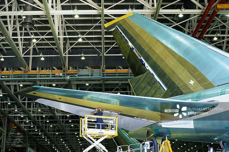 波音747生产线图片素材