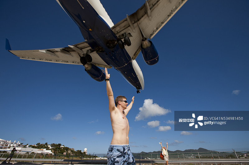 圣马丁机场，荷属安的列斯图片素材