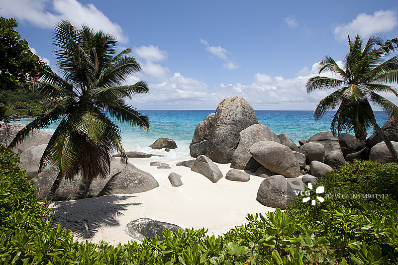 塞舌尔热带海滩图片素材