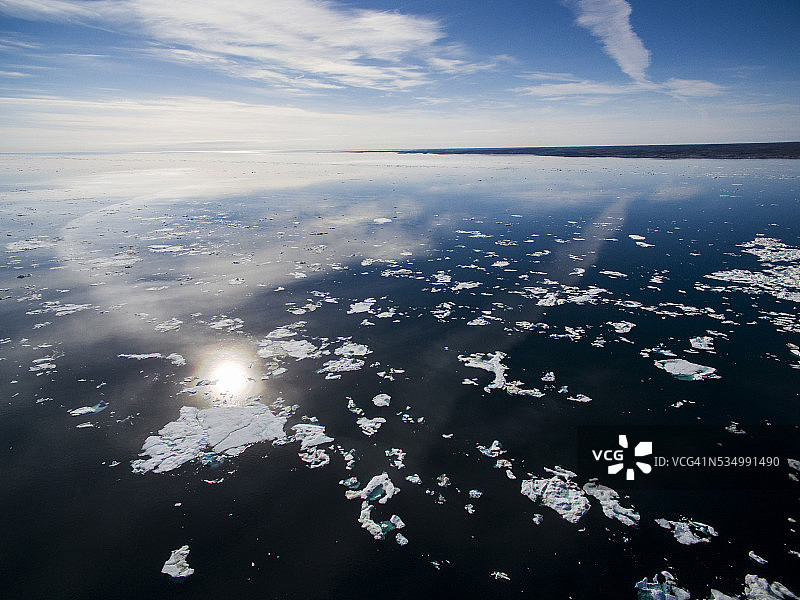 加拿大努纳武特Ukkusiksalik国家公园Wager湾的海冰图片素材