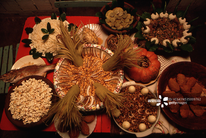 康东布莱教献给神的食物图片素材