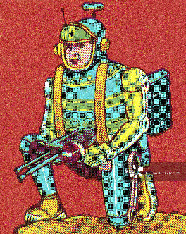 宇航员与射线枪图片素材