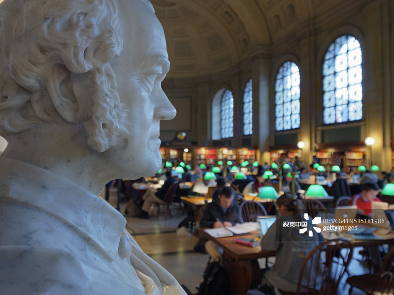波士顿公共图书馆主阅览室图片素材