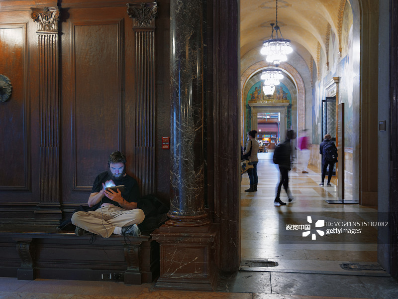 波士顿公共图书馆内部图片素材