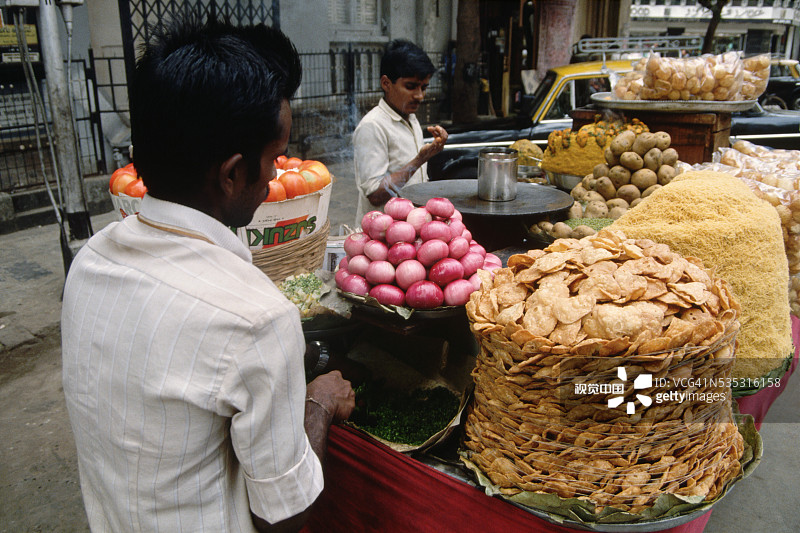 印度米果小贩图片素材