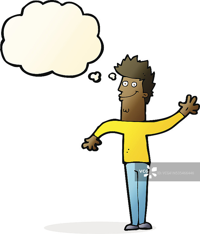 卡通人物与思想泡沫图片素材