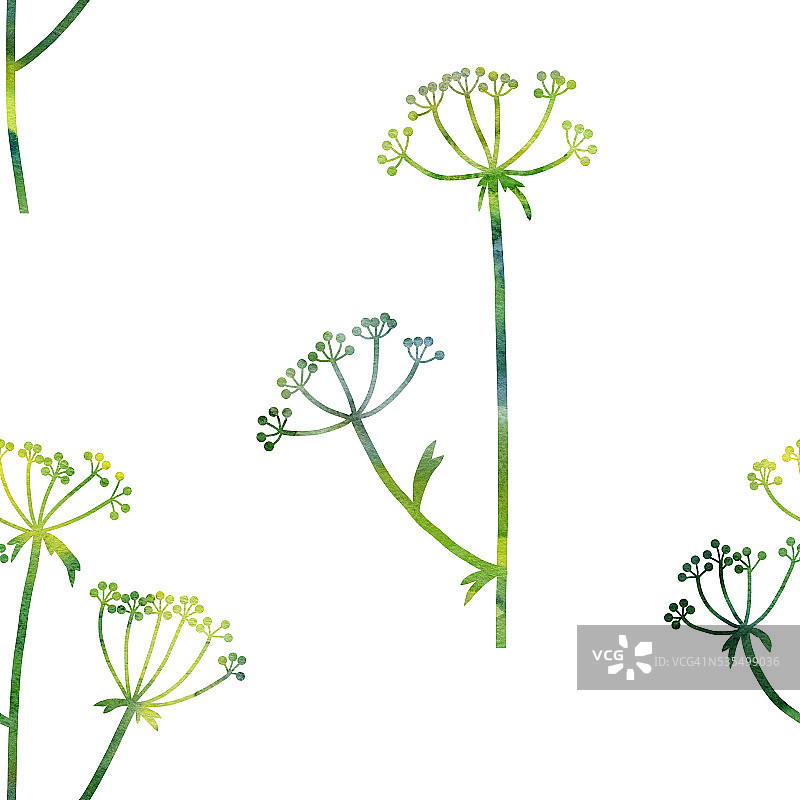 莳萝植物花卉无缝图案图片素材