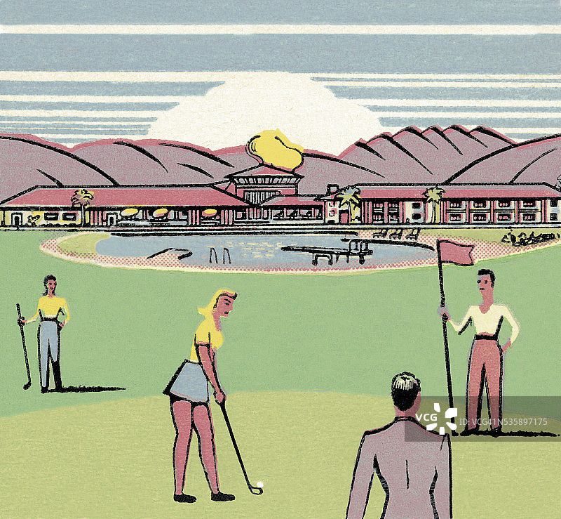 打高尔夫球的人们图片素材