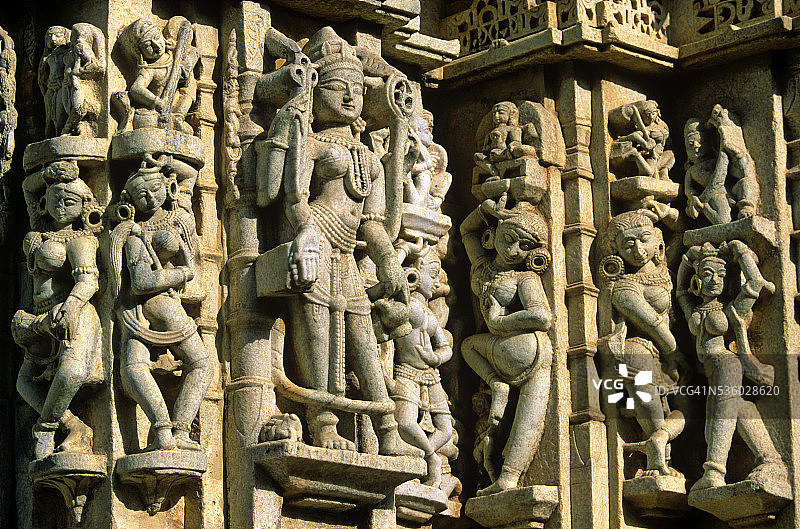 拉纳克普尔寺庙雕塑细节图片素材