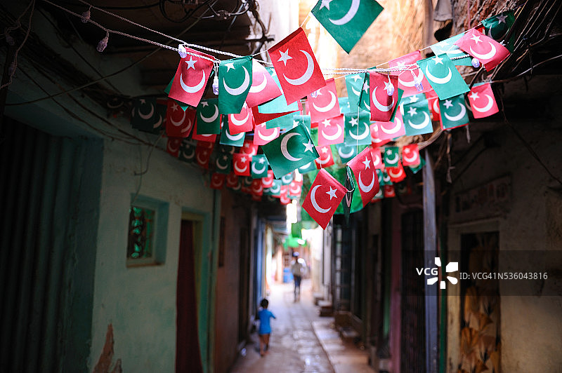 孟买达拉维的穆斯林区图片素材