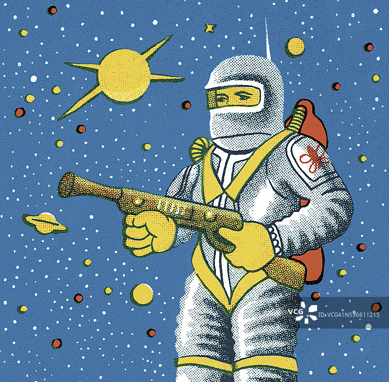 拿着枪的宇航员图片素材