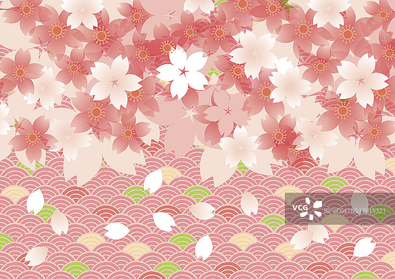 美丽的樱桃树插画图片素材