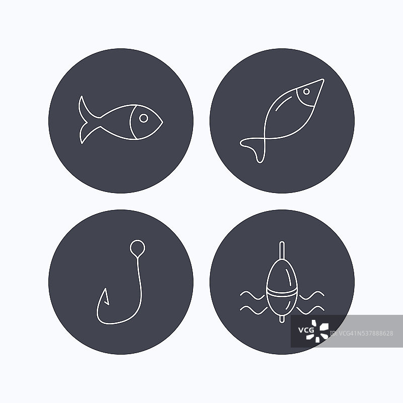 鱼钩和浮标图标图片素材