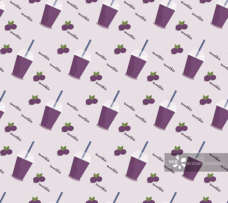 蓝莓冰沙无缝图案图片素材