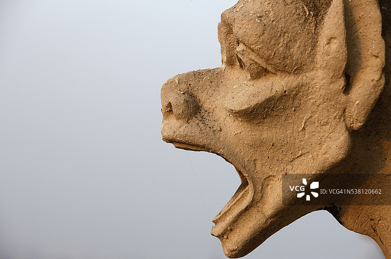 巴黎圣母院滴水嘴兽特写图片素材