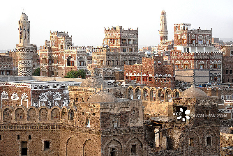 也门萨那的传统建筑图片素材