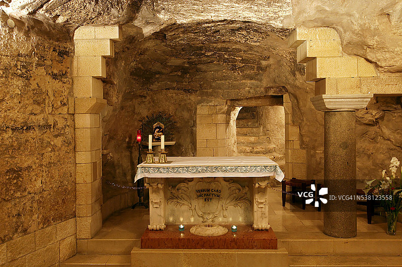 报喜教堂的报喜石窟图片素材