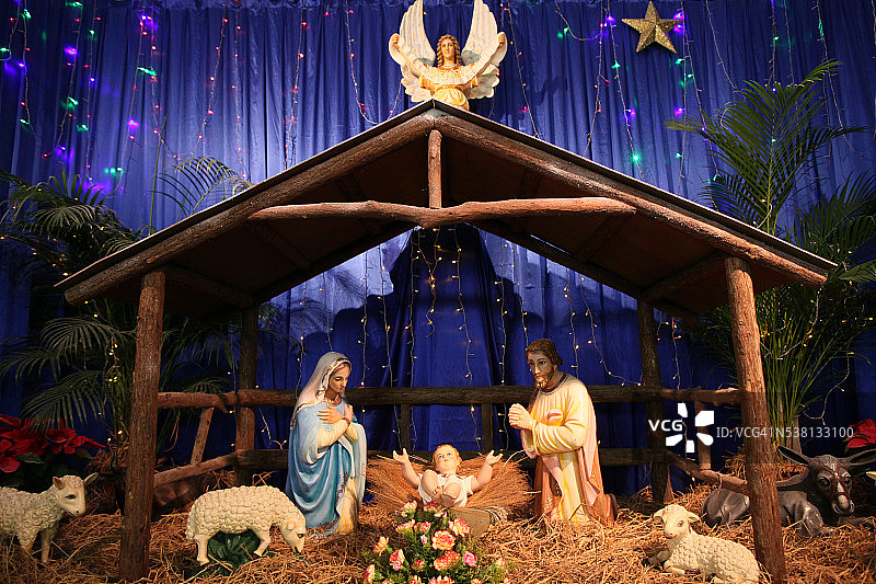 圣诞节耶稣诞生场景图片素材
