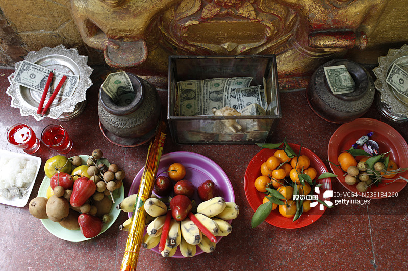 金边塔山寺供品图片素材
