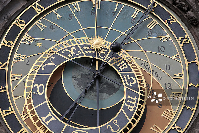 布拉格老市政厅天文钟（16世纪）图片素材