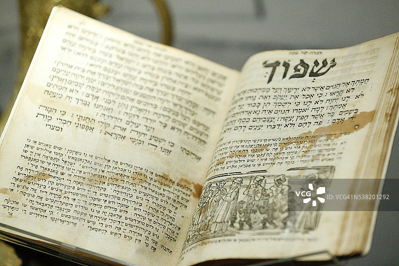 逾越节哈加达。里窝那，1839年。纽约犹太博物馆图片素材