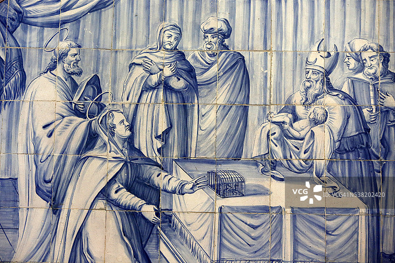 耶稣在犹太教堂的瓷砖马赛克图片素材