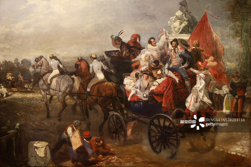 欧仁·拉米作品：协和广场的面具车图片素材