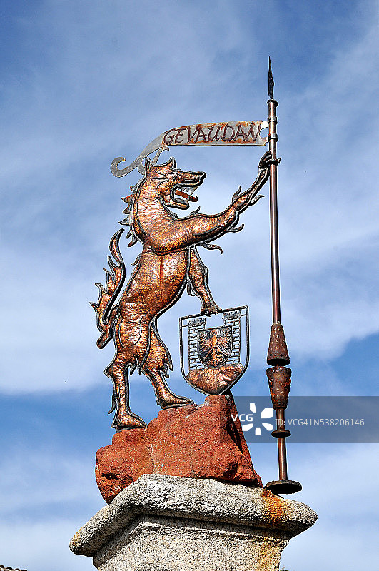 马热里德的Gevaudan野兽雕塑图片素材