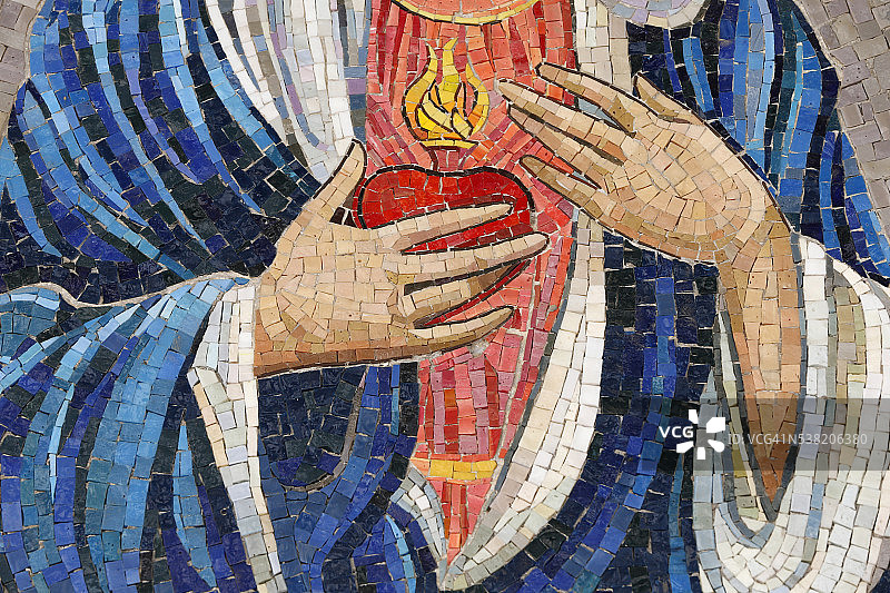 报喜大教堂。圣母玛利亚。圣心。图片素材