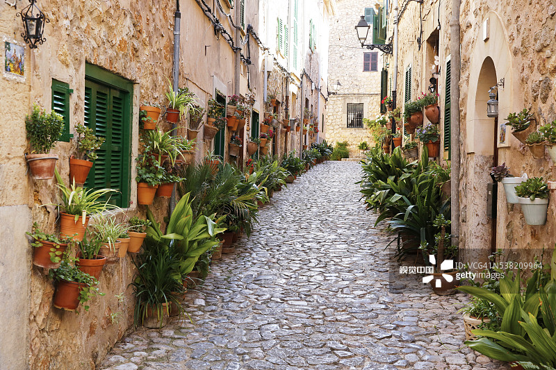 马略卡岛瓦尔德莫萨街景图片素材