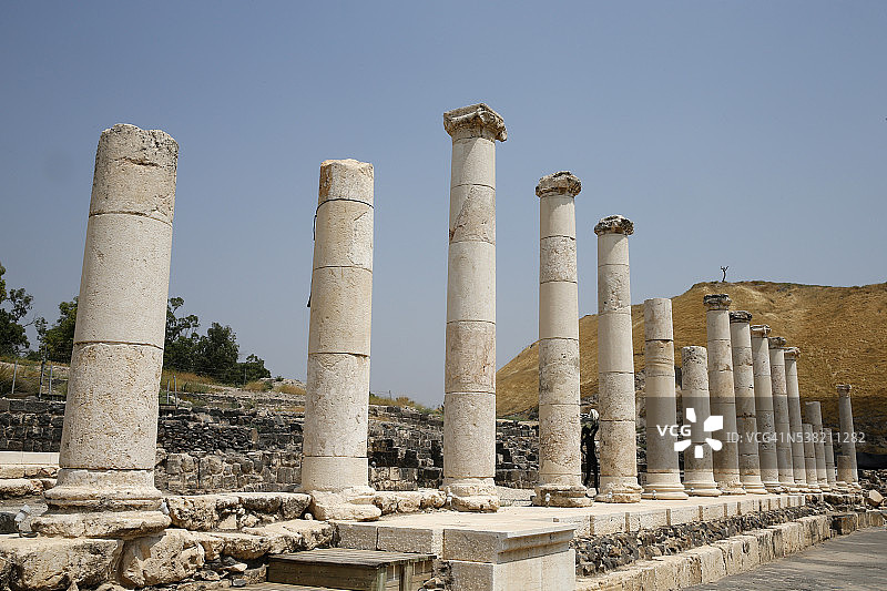 贝特沙安国家公园的斯基泰波利斯罗马-拜占庭古城图片素材