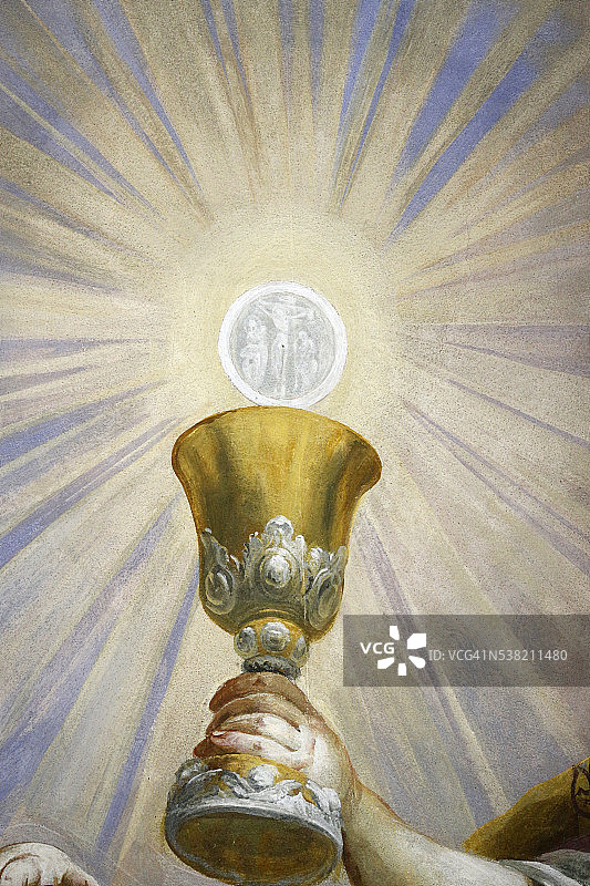 卡尔教堂（圣查尔斯教堂），约翰·米歇尔·罗特迈尔的穹顶壁画，圣餐图片素材