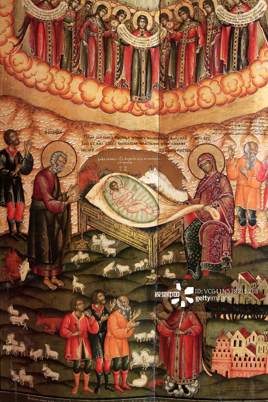 1701年 圣诞场景，沃洛格达，伊万·马尔科夫，俄罗斯博物馆图片素材