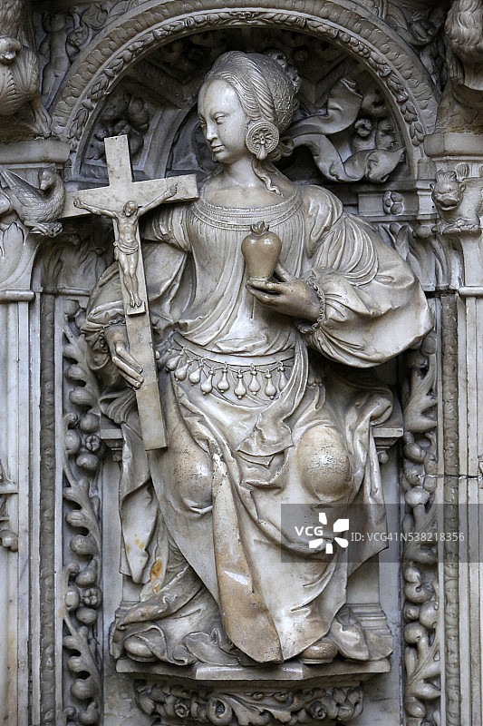 鲁昂圣母院昂布瓦兹红衣主教陵墓慈善寓言图片素材