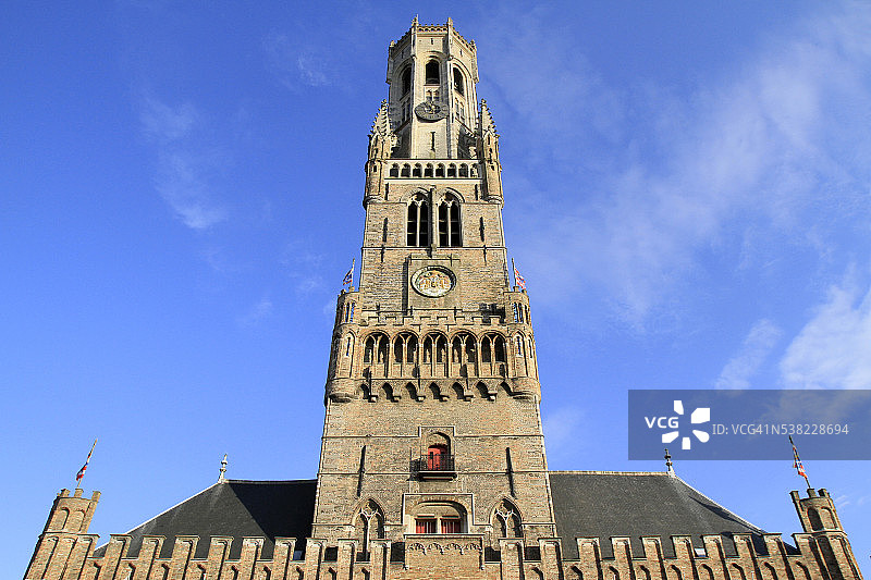 布鲁日钟楼：从大广场拍摄的景色图片素材