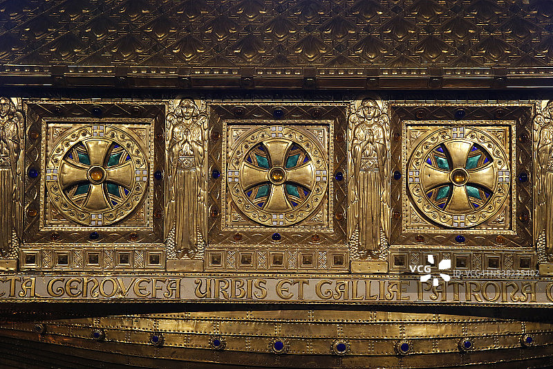 楠泰尔圣热内维耶大教堂，圣热内维耶的圣物箱（细节）图片素材