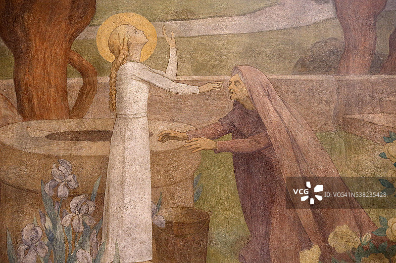 南泰尔圣热内维耶大教堂壁画图片素材