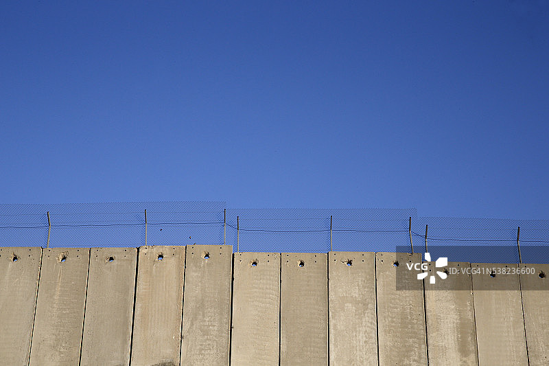 以色列约旦河西岸安全隔离墙图片素材