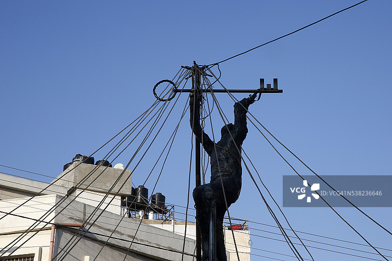 巴勒斯坦艾玛丽难民营外的艺术作品图片素材