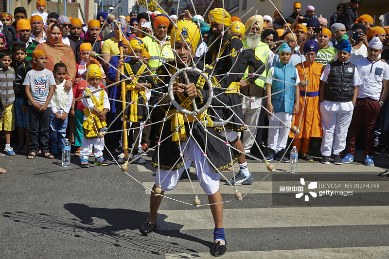 锡克教新年Hola Mohalla武术表演图片素材